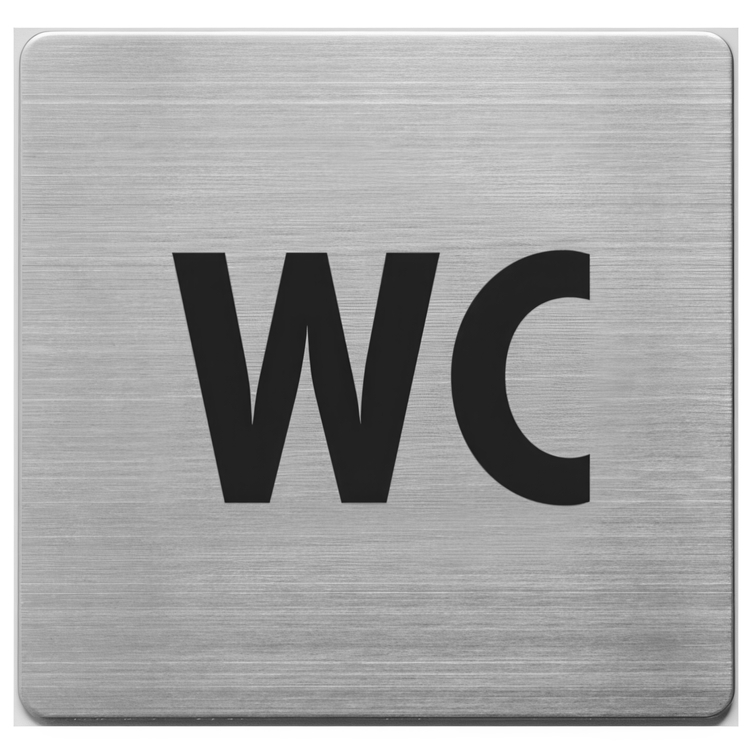 WC-kyltti ruostumatonta terästä, 9x9 cm