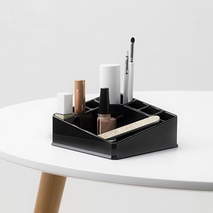Meikkiteline 8 lokerolla, CONFIGURABLE, 22 x 13 x K 8 cm, musta
