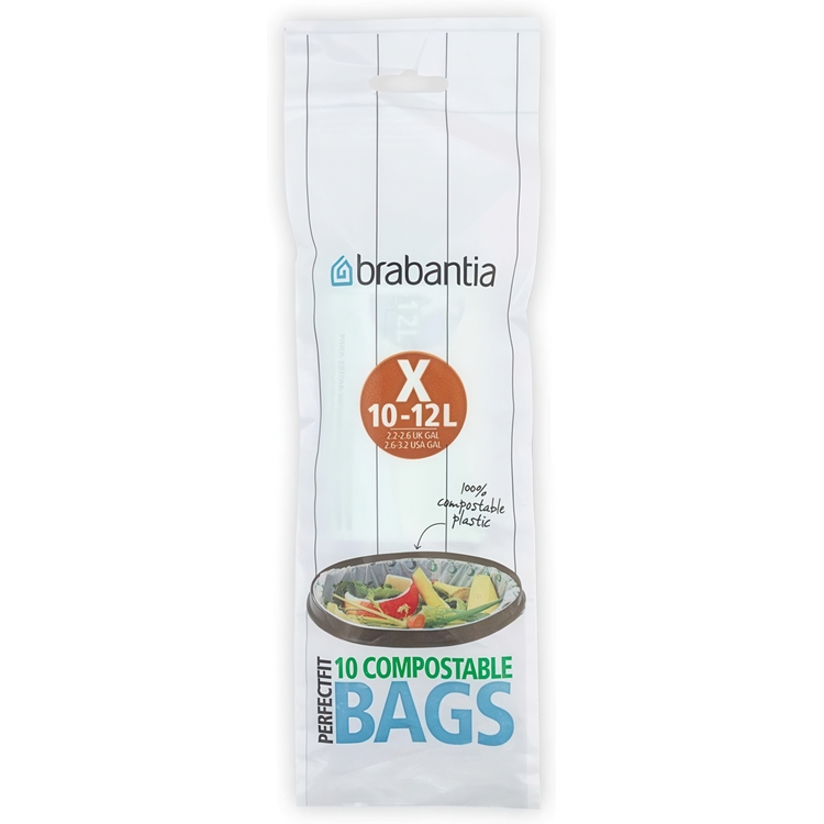 Kompostoituva roskapussi nauhalla 10 kpl 10–12 l, Brabantia