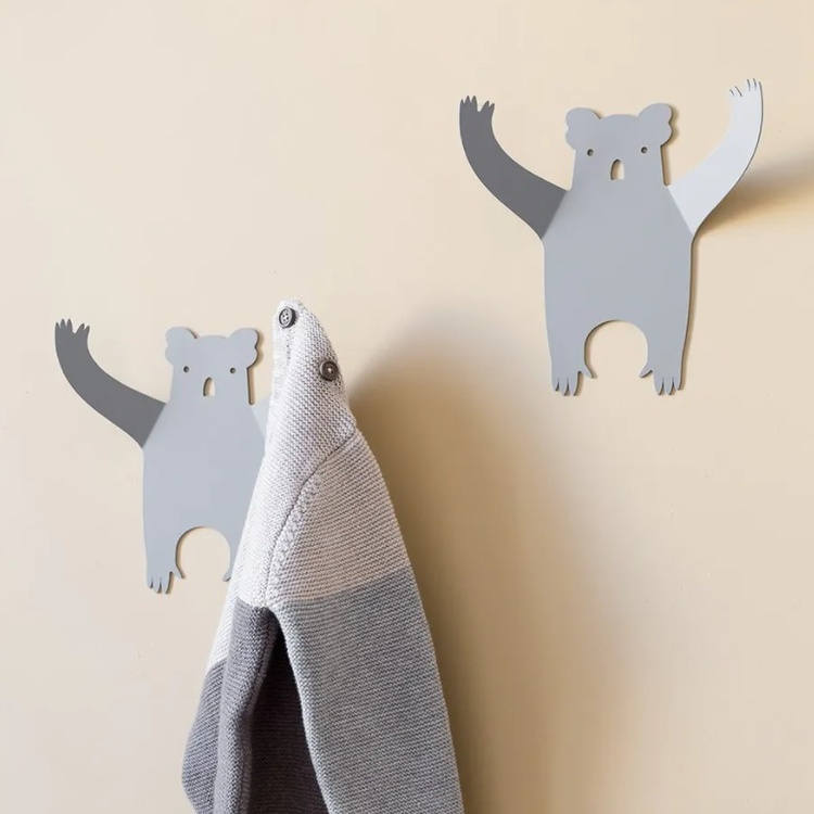 Seinäkoukku kierrätysmetallista, Koala