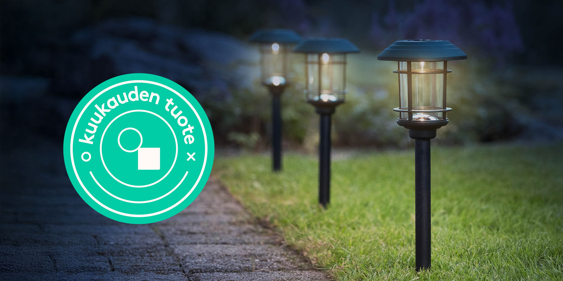 Kuukauden tuote: Aurinkokennokäyttöinen käytävävalaisin, 3 kpl