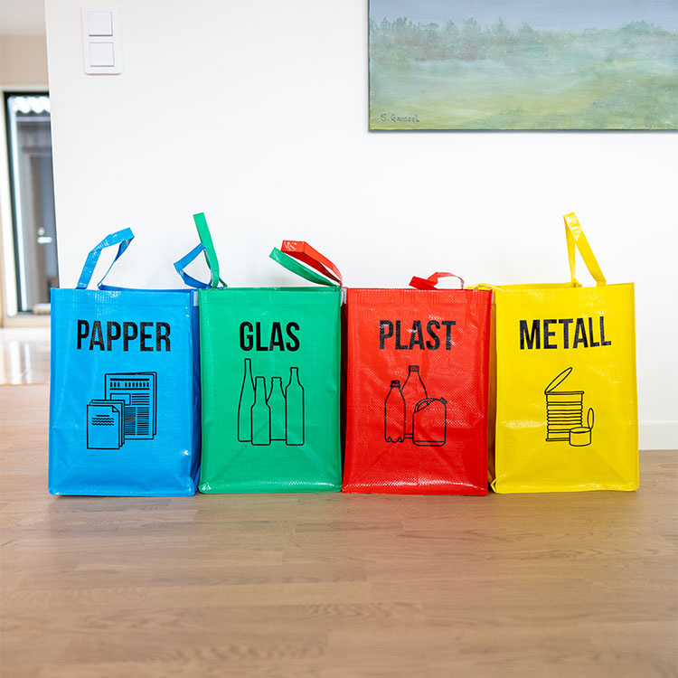 Jätelajittelukassi lasi, paperi, metalli ja muovi ryhmässä Koti / Ympäristöystävälliset tuotteet / Jätelajittelu @ SmartaSaker.se (11139)