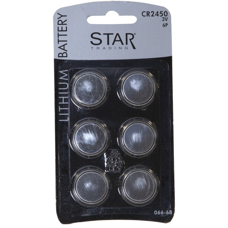 Paristo CR2450, 6 kpl ryhmässä / paristot @ SmartaSaker.se (12096-Ba)