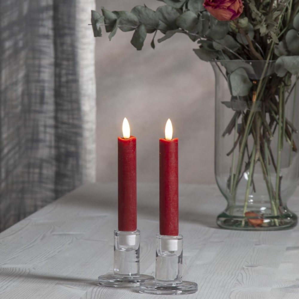 Lyhyt paristokäyttöinen kynttilä, Punainen 2-pakkaus ryhmässä Valaistus / Sisävalaistus / Kynttilät @ SmartaSaker.se (13626)