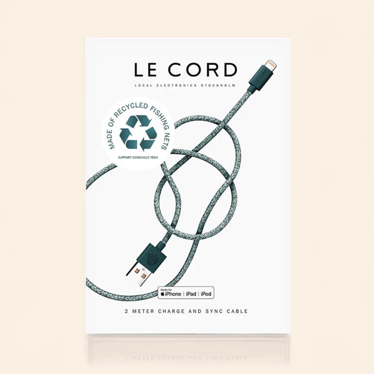 USB-kaapeli kierrätetystä kalaverkosta, 2 metriä ryhmässä Koti / Elektroniikka / Kaapelit ja sovittimet @ SmartaSaker.se (14320)