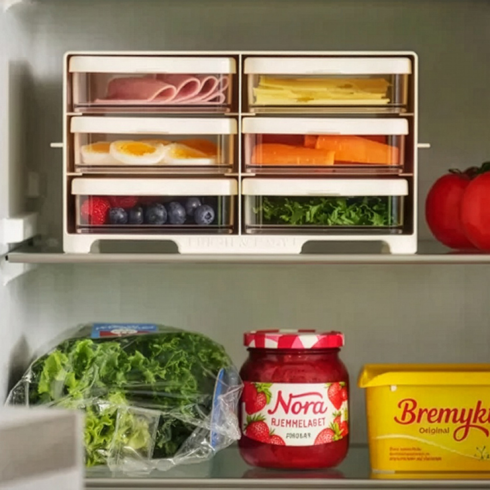 Jääkaapin laatikoilla varustettu teline ryhmässä Koti / Keittiötarvikkeet @ SmartaSaker.se (14578)
