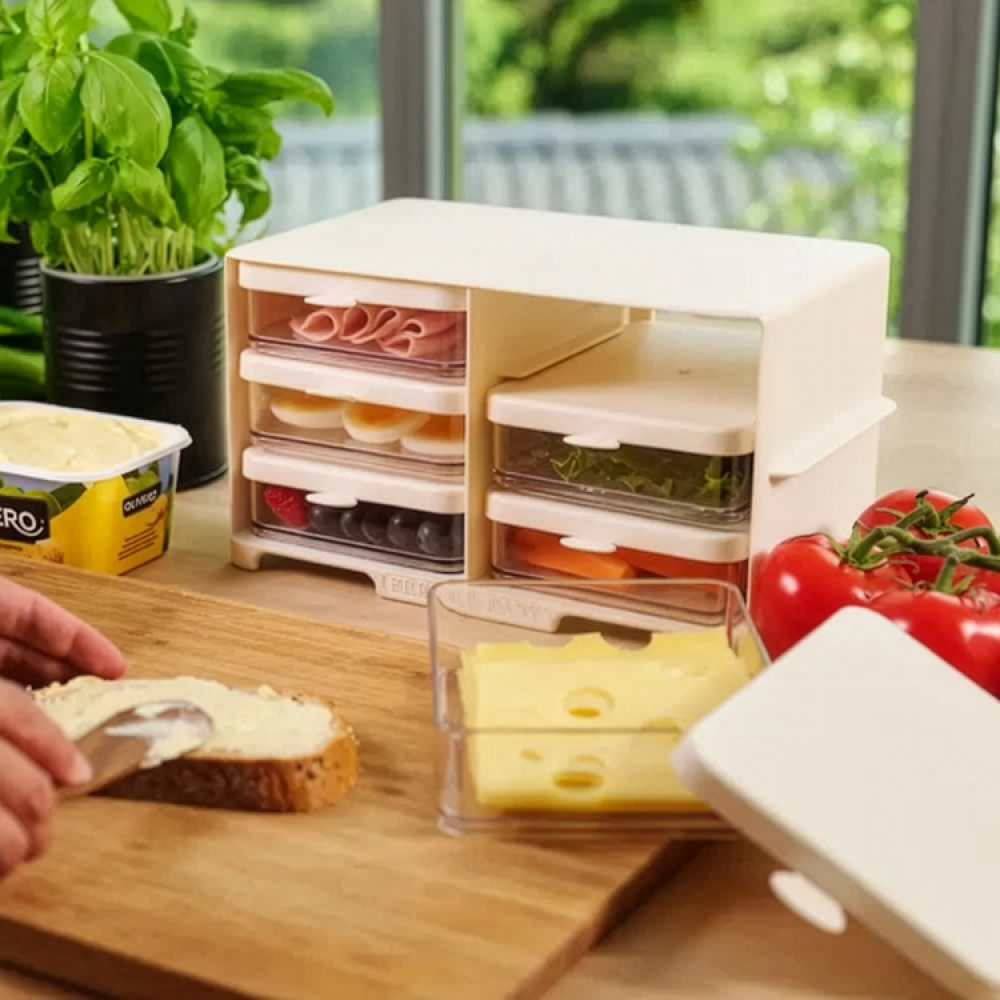 Jääkaapin laatikoilla varustettu teline ryhmässä Koti / Keittiötarvikkeet @ SmartaSaker.se (14578)