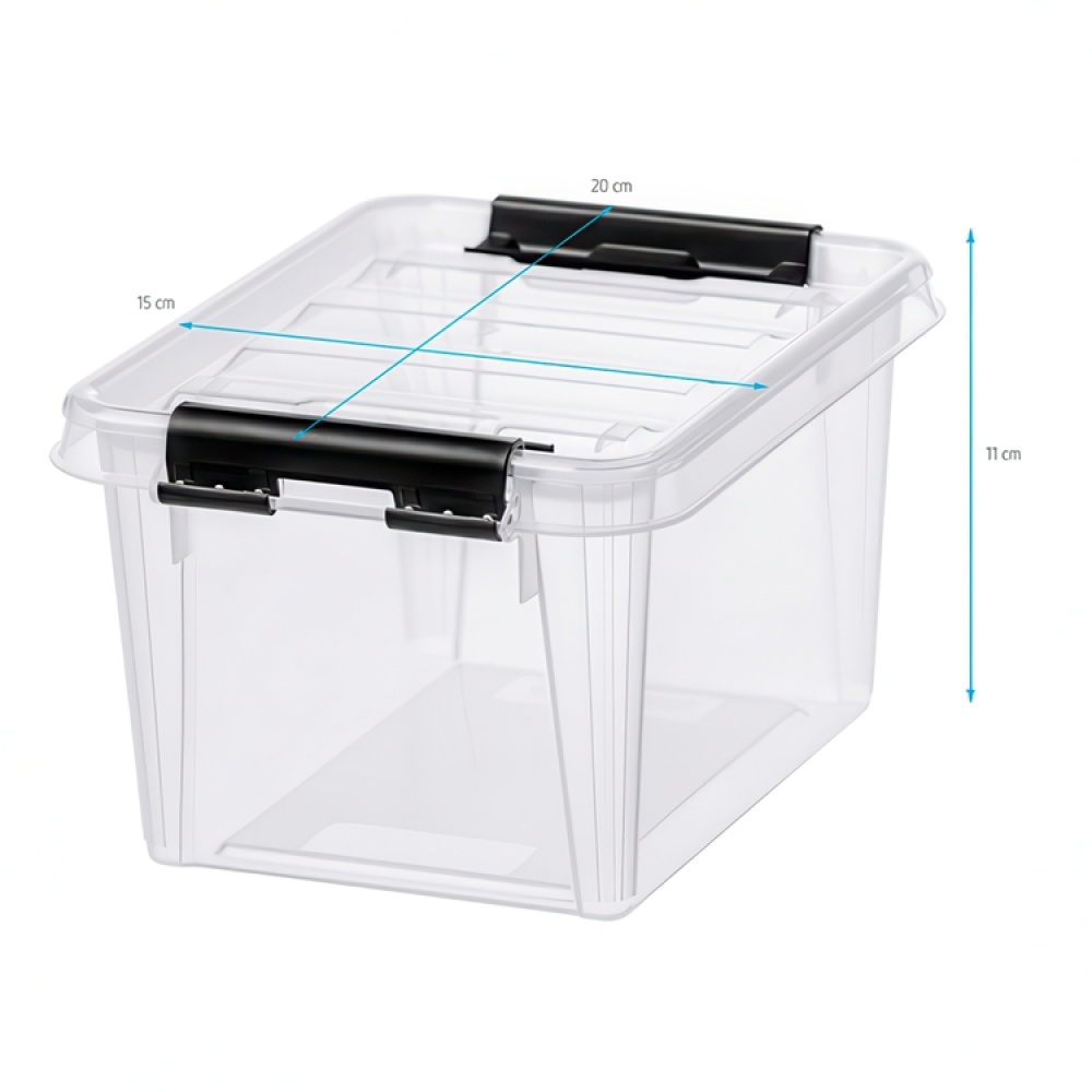 Säilytyslaatikko kannella 15 l, SmartStore, kirkas/musta ryhmässä Säilytys / Säilytyskorit / SmartStore säilytyslaatikot @ SmartaSaker.se (40020)