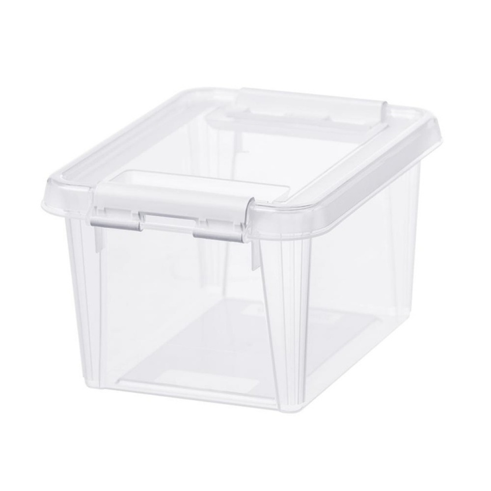 Säilytyslaatikko kannella 15 l, SmartStore, kirkas/valkoinen ryhmässä Säilytys / Säilytyskorit / SmartStore säilytyslaatikot @ SmartaSaker.se (40023)
