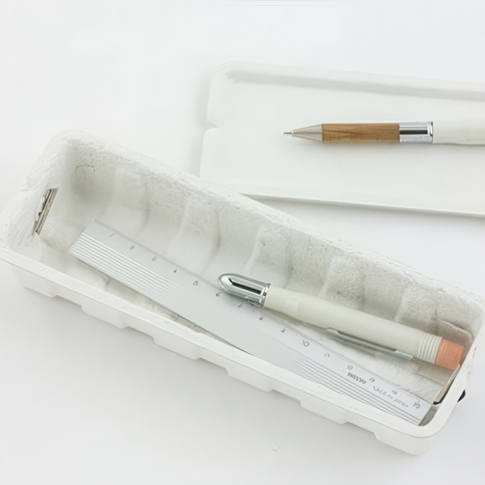Kierrätyspaperista valmistettu rasia, MIDORI PULP PEN STORAGE, valkoinen ryhmässä Säilytys / Säilytyskorit / Pienvarastointi / Askar @ SmartaSaker.se (40026)