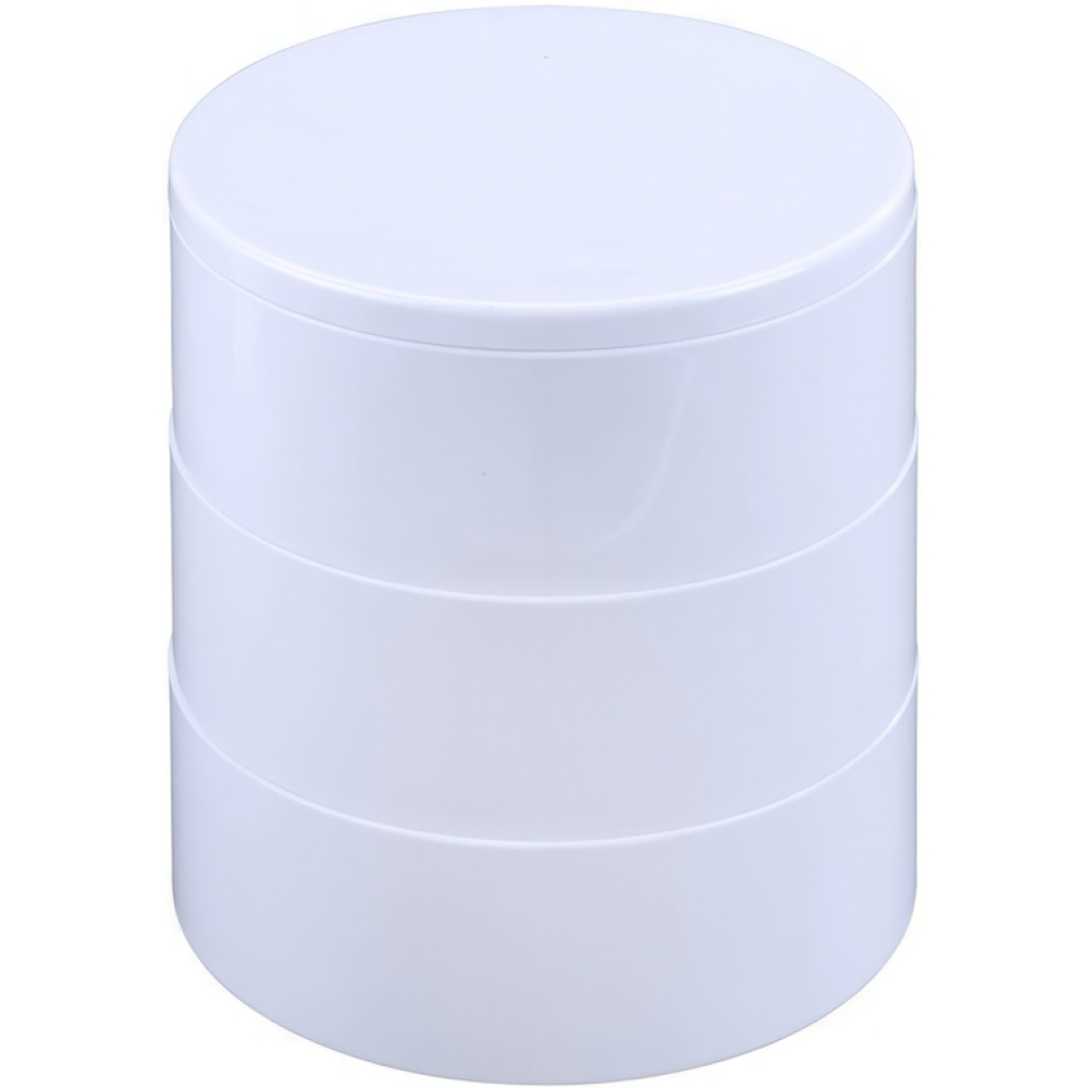 Rasia peilillä, COSMETIC TOWER, Ø 13 x K 14 cm, valkoinen ryhmässä Säilytys / Kylpyhuoneen säilytys / Meikkivarastointi @ SmartaSaker.se (40033)