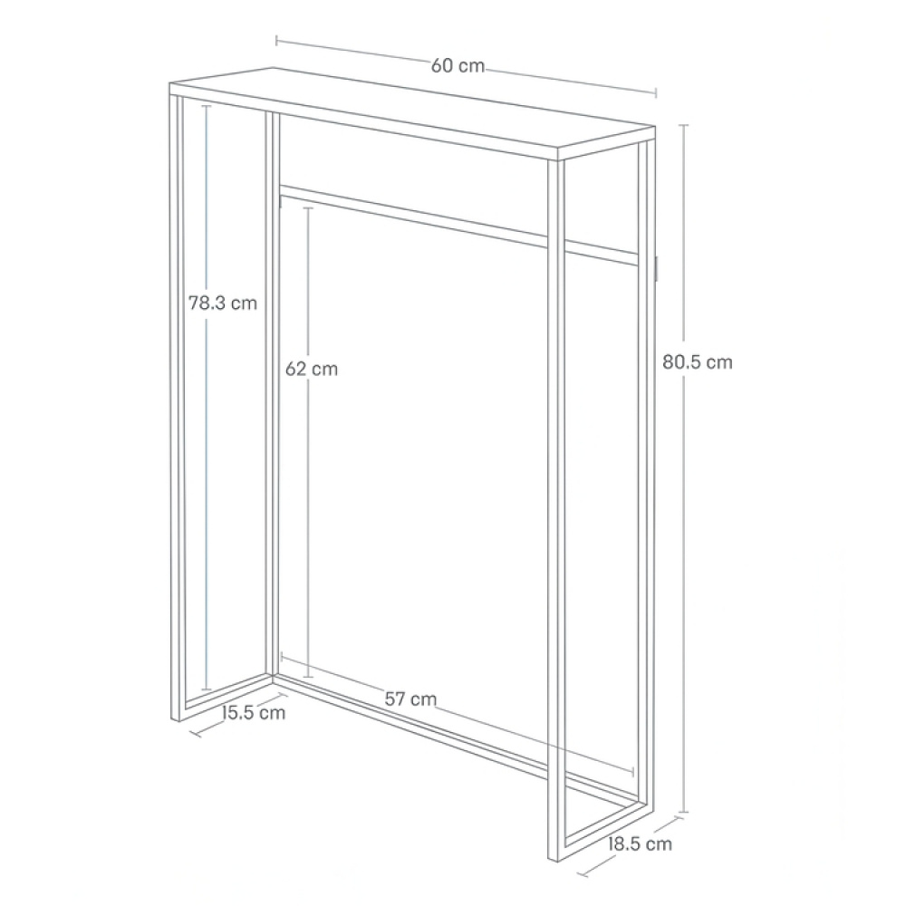 Kapea sivupöytä, 60 cm, Yamazaki ryhmässä Säilytys / Eteistallennus @ SmartaSaker.se (40057)