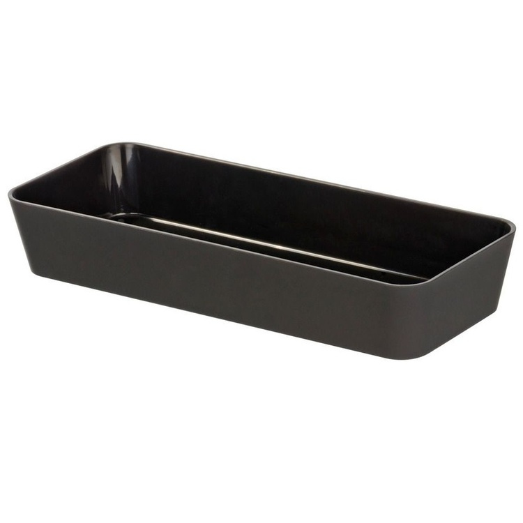 Pitkulainen säilytyslokero / laatikkojaotin, GOM SOFT TOUCH, 24 x 10 x K 4 cm, musta ryhmässä Säilytys / Säilytyskorit @ SmartaSaker.se (40061)