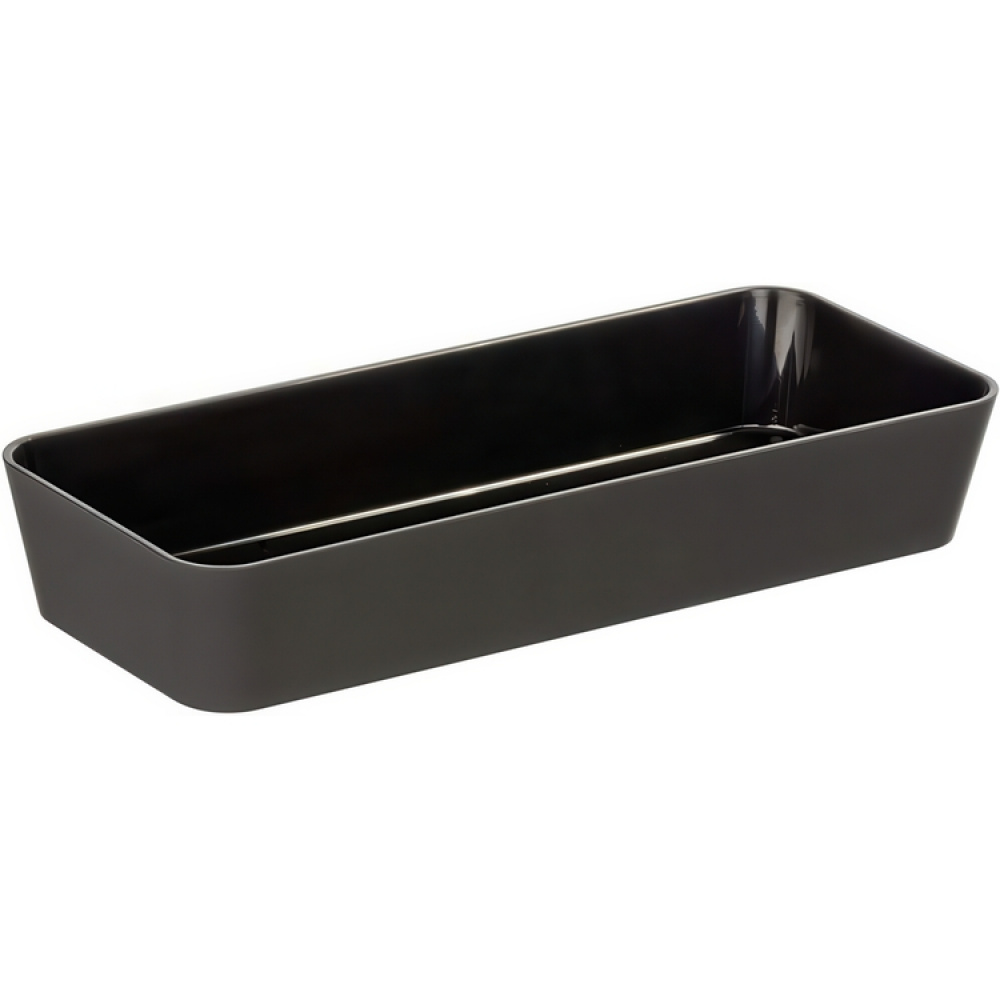 Pitkulainen säilytyslokero / laatikkojaotin, GOM SOFT TOUCH, 24 x 10 x K 4 cm, musta ryhmässä Säilytys / Säilytyskorit @ SmartaSaker.se (40061)
