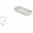 Pitkulainen säilytyslokero / laatikkojaotin, GOM SOFT TOUCH, 24 x 10 x K 4 cm, valkoinen