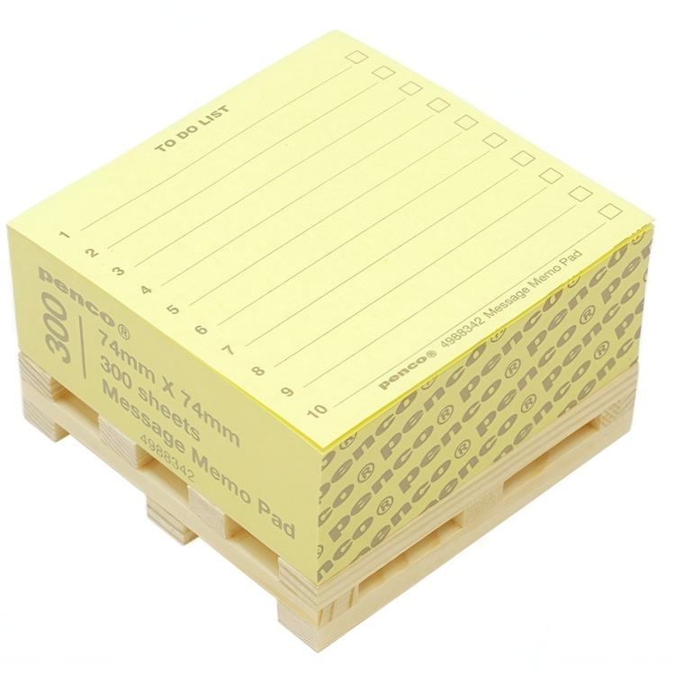 Muistilappukuutio pienellä puulavalla, PENCO TO DO LIST, 7,4 x 7,4 cm, keltainen ryhmässä Säilytys / Toimistotarvikkeet @ SmartaSaker.se (40135)