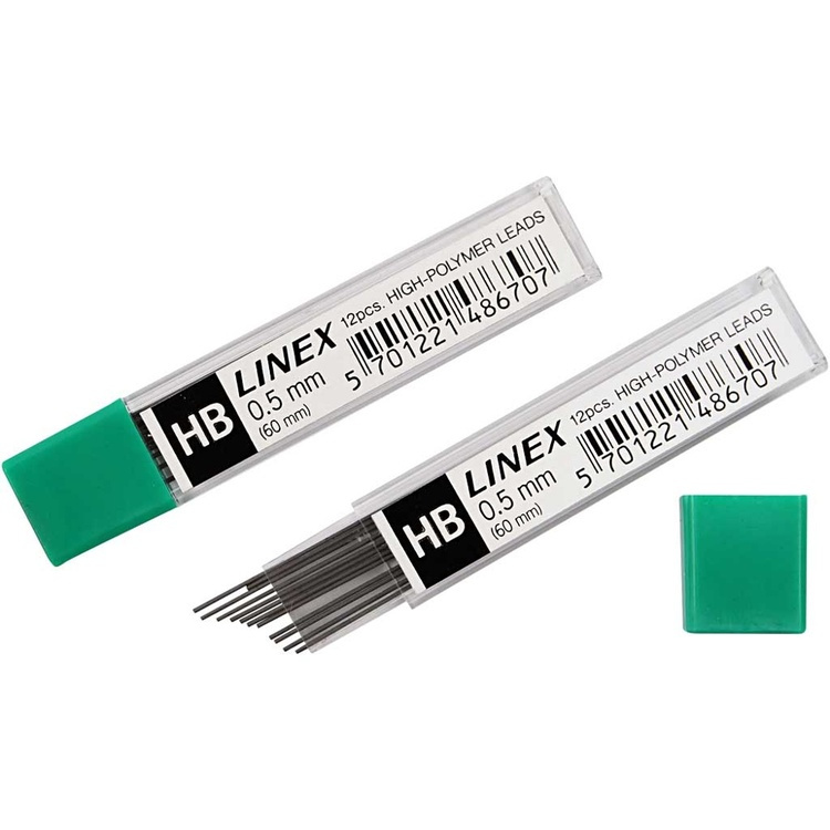 Lyijytäytteet, LINEX HB 0,5 mm, Harmaa ryhmässä Säilytys / Toimistotarvikkeet @ SmartaSaker.se (40140)