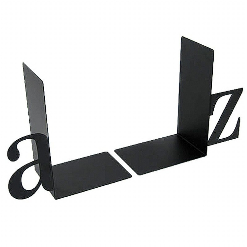 Kirjatuet metallia, 2 kpl, BOOK ENDS A - Z, Mustat ryhmässä Säilytys / Toimistotarvikkeet @ SmartaSaker.se (40186)