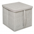 Kangaslaatikko kannella, ORGA STORAGE BOX CUBE, 31 x 31 x K 31 cm, beige-harmaa