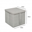 Kangaslaatikko kannella, ORGA STORAGE BOX CUBE, 31 x 31 x K 31 cm, beige-harmaa