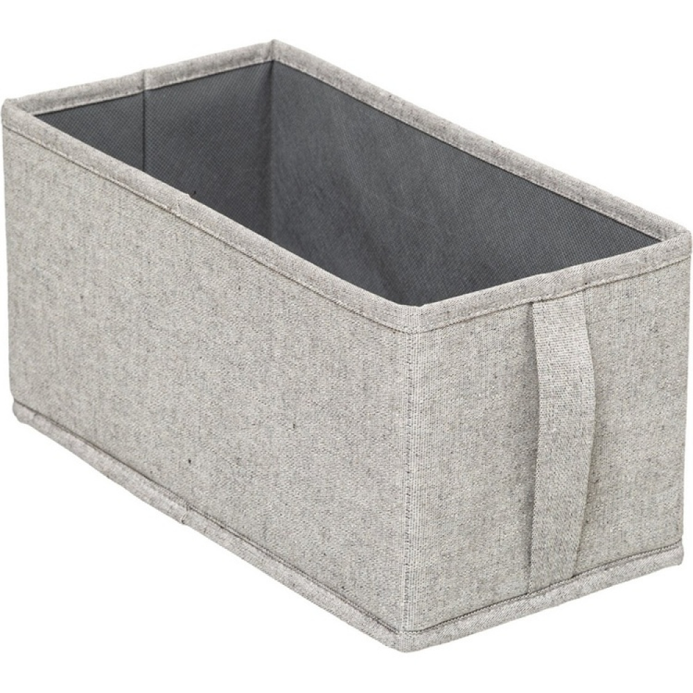 Kannellinen kangaslaatikko, ORGA STORAGE BOX SMALL, 31 x 15 x K 15 cm, beige-harmaa ryhmässä Säilytys / Vaatekaappivarasto @ SmartaSaker.se (40229)