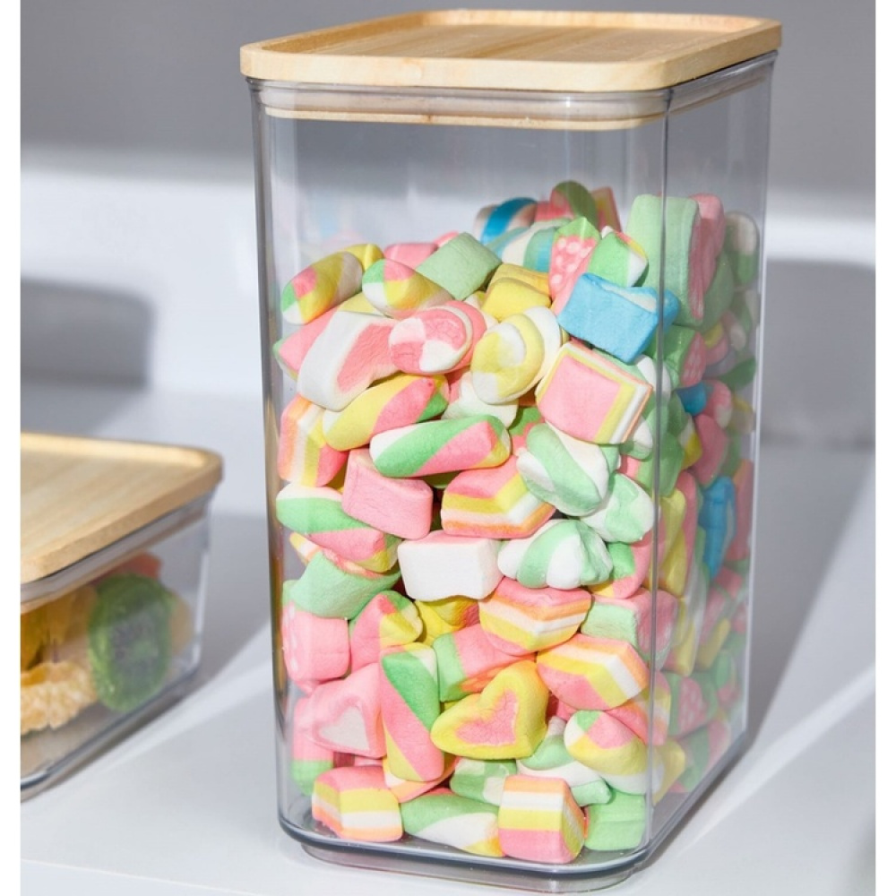 Korkea säilytyspurkki puukannella 3 l, iDesign ryhmässä Säilytys / Keittiön säilytys / Säilytysvuokot @ SmartaSaker.se (40295)