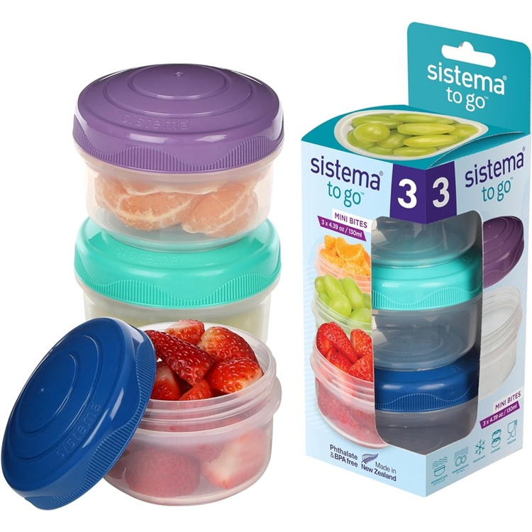 Minipurkki 3-pack 0,13 l, Sistema ryhmässä Säilytys / Keittiön säilytys / Säilytysvuokot / Sistema säilytysastiat @ SmartaSaker.se (40336)