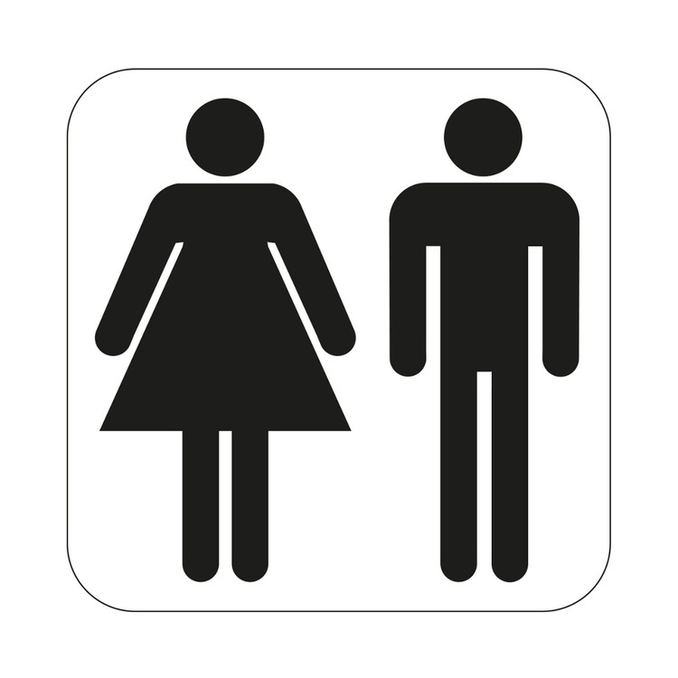 WC-piktogrammi, Unisex ryhmässä Säilytys / Magnetit ja itsekiinnittyvät / Kyltit ja tarrat @ SmartaSaker.se (40374)
