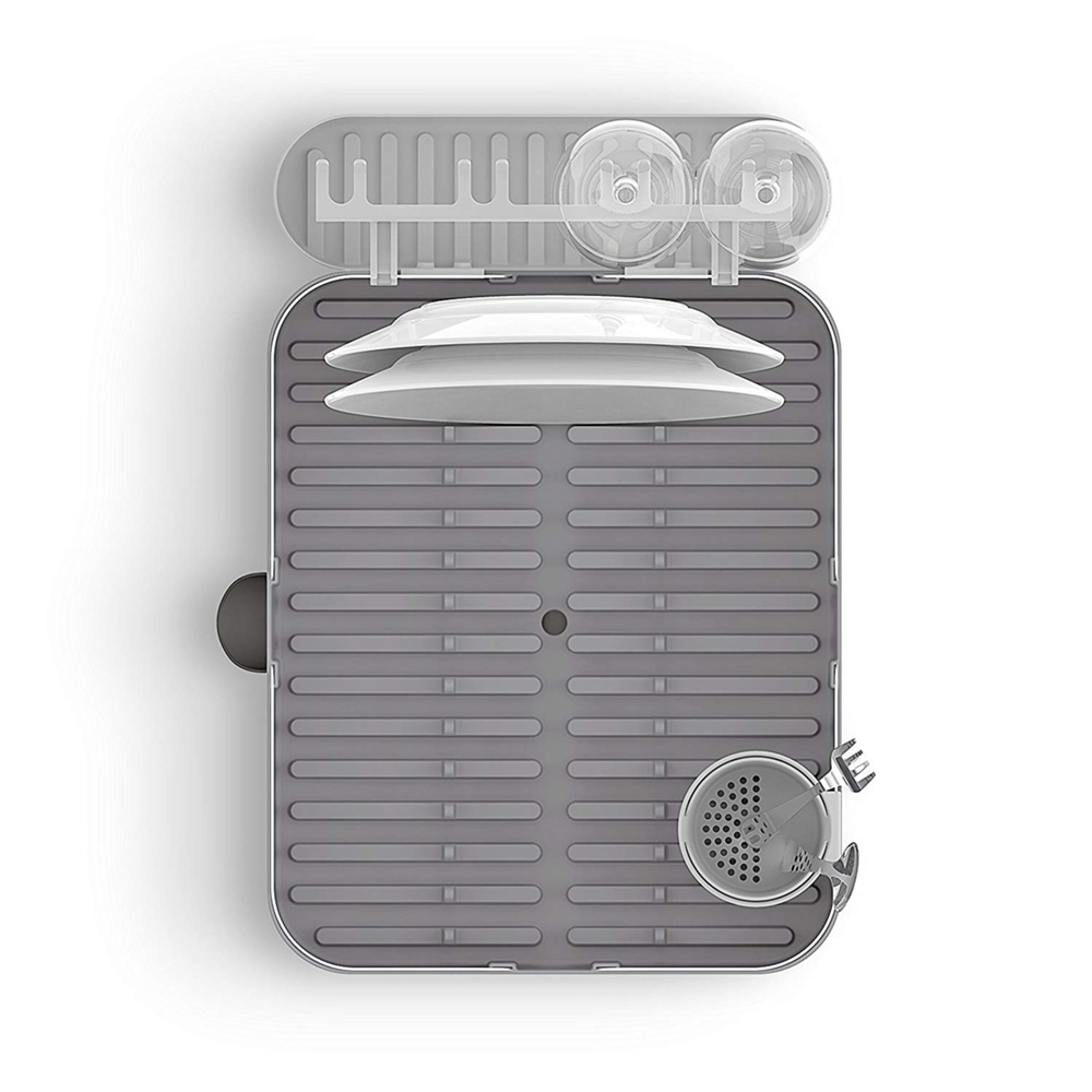 Astiankuivausteline viinilasipidikkeellä, HOLSTER DISH RACK, 42 x 34,5 x K15 cm, Umbra ryhmässä Säilytys / Keittiön säilytys / Astianpesukoneet ja tiskipöydät @ SmartaSaker.se (40450)