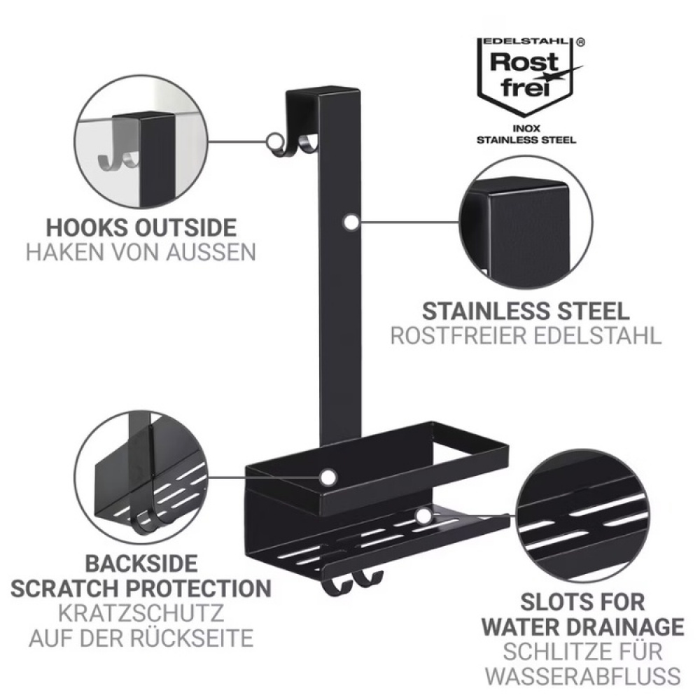 Suihkukoriteline suihkuseinään ryhmässä Säilytys / Kylpyhuoneen säilytys / Kylpy- ja suihkakoreja @ SmartaSaker.se (40522)
