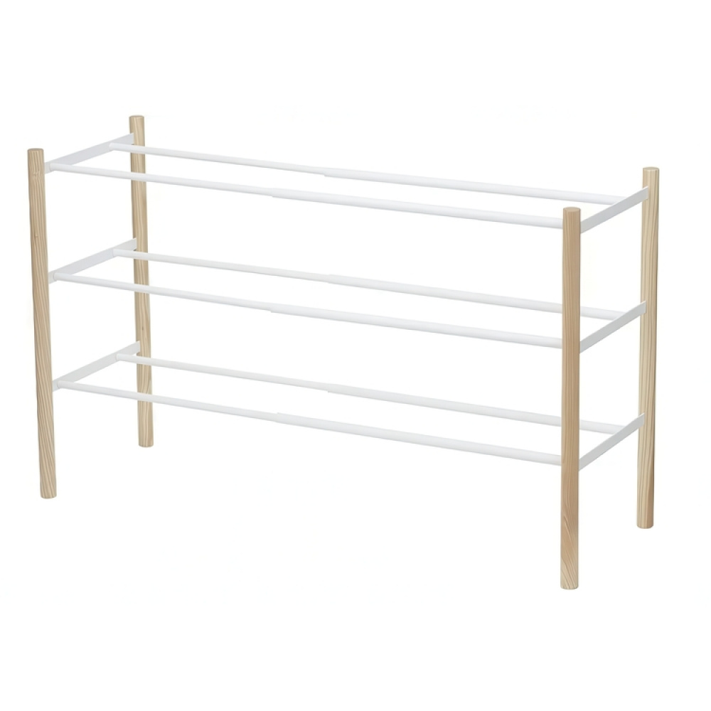 Laajennettava kenkähylly puuta ja metallia, 41–70 cm, Yamazaki ryhmässä Säilytys / Eteistallennus / Kenkätelineet @ SmartaSaker.se (40567)