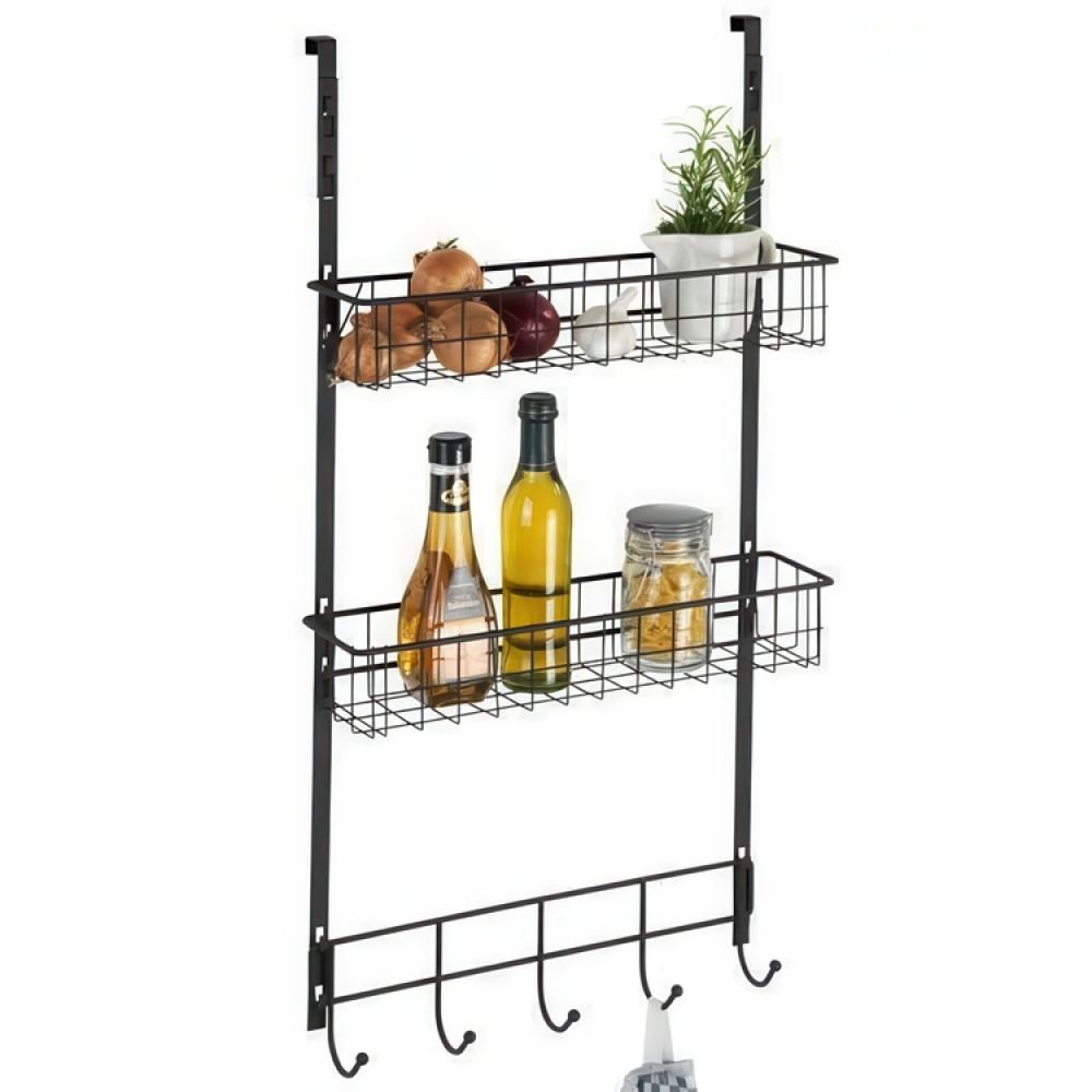 Oven päälle ripustettava säilytysteline koreilla ja koukuilla ryhmässä Säilytys / Makuuhuonevarastointi / Käyntiovet @ SmartaSaker.se (40656)
