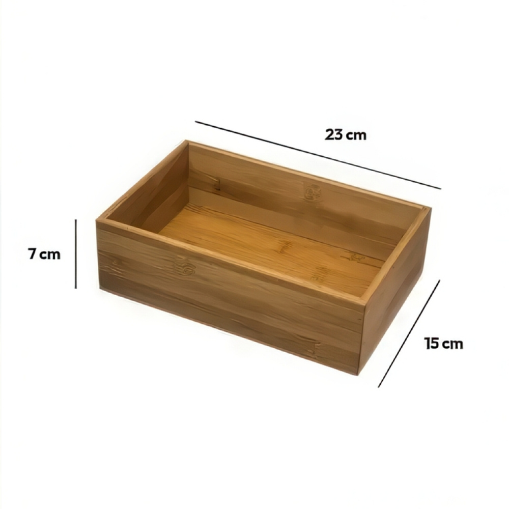 Laatikkojärjestelijä bambua, 23x15 cm ryhmässä Säilytys / Säilytyskorit / Pienvarastointi @ SmartaSaker.se (40669)