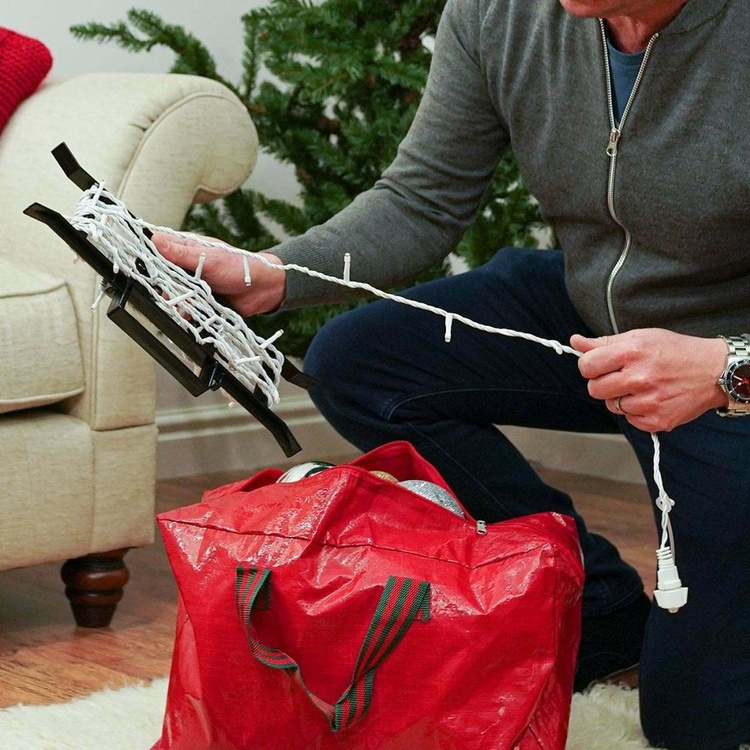 Opbevaringspose med 3 kabel-oprul, 44x15x30 cm ryhmässä Juhlapäivät / Adventtiaika ja joulu @ SmartaSaker.se (40732)