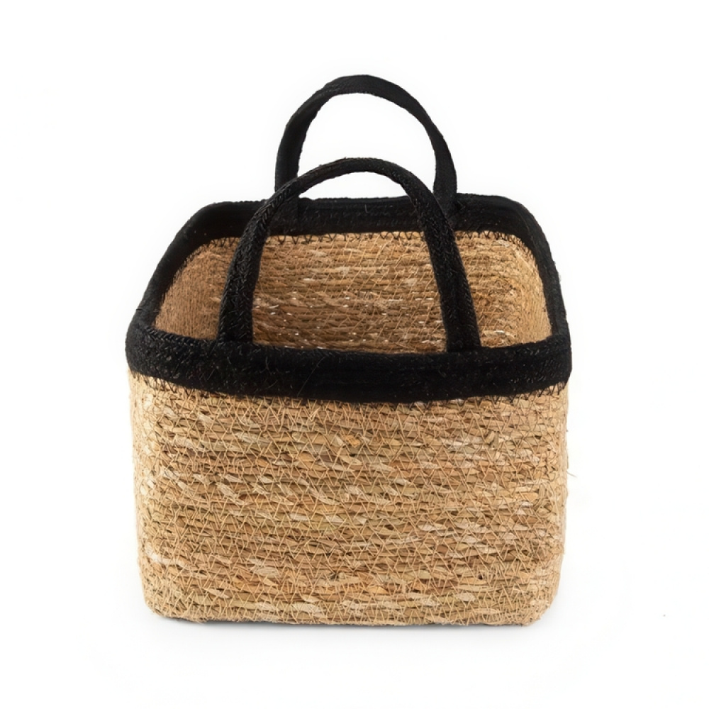 Säilytyskori merilevästä ja juutista, MEDIUM PANIER DE RANGEMENT, 29 x 20 x K 15 cm, Luonnonvärinen / Musta ryhmässä Säilytys / Vaatekaappivarasto @ SmartaSaker.se (40735)