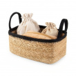 Säilytyskori merilevästä ja juutista, SMALL PANIER DE RANGEMENT, 24 x 15 x K 12 cm, Luonnollinen / Musta