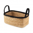 Säilytyskori merilevästä ja juutista, SMALL PANIER DE RANGEMENT, 24 x 15 x K 12 cm, Luonnollinen / Musta