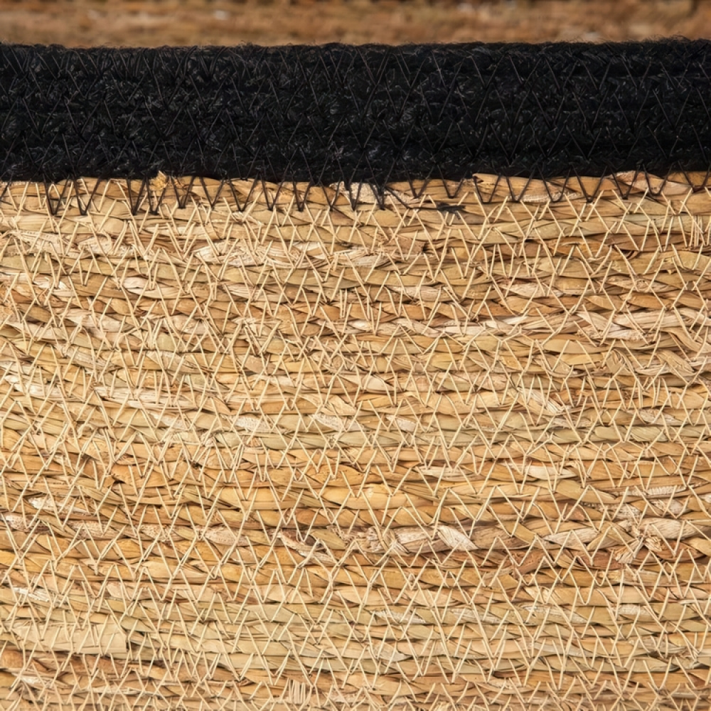 Säilytyskori merilevästä ja juutista, SMALL PANIER DE RANGEMENT, 24 x 15 x K 12 cm, Luonnollinen / Musta ryhmässä Säilytys / Vaatekaappivarasto @ SmartaSaker.se (40736)
