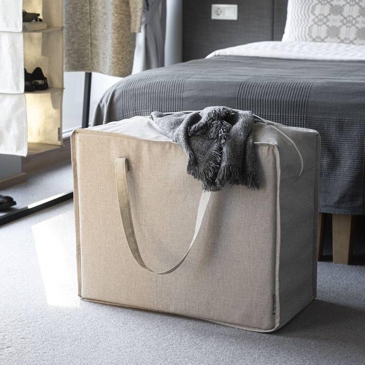 Säilytyskassi 90 l, Bigso, beige ryhmässä Säilytys / Varastointi- ja autotallivarasto / Säilytyspussit @ SmartaSaker.se (40895)