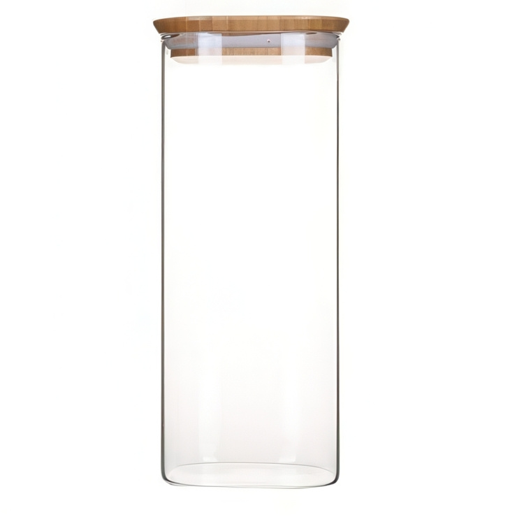 Korkea lasipurkki bambukannella 2,2 l, Pebbly ryhmässä Säilytys / Keittiön säilytys / Säilytysvuokot @ SmartaSaker.se (41008)