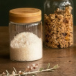 Lasipurkki bambukannella 0,45 l, Pebbly
