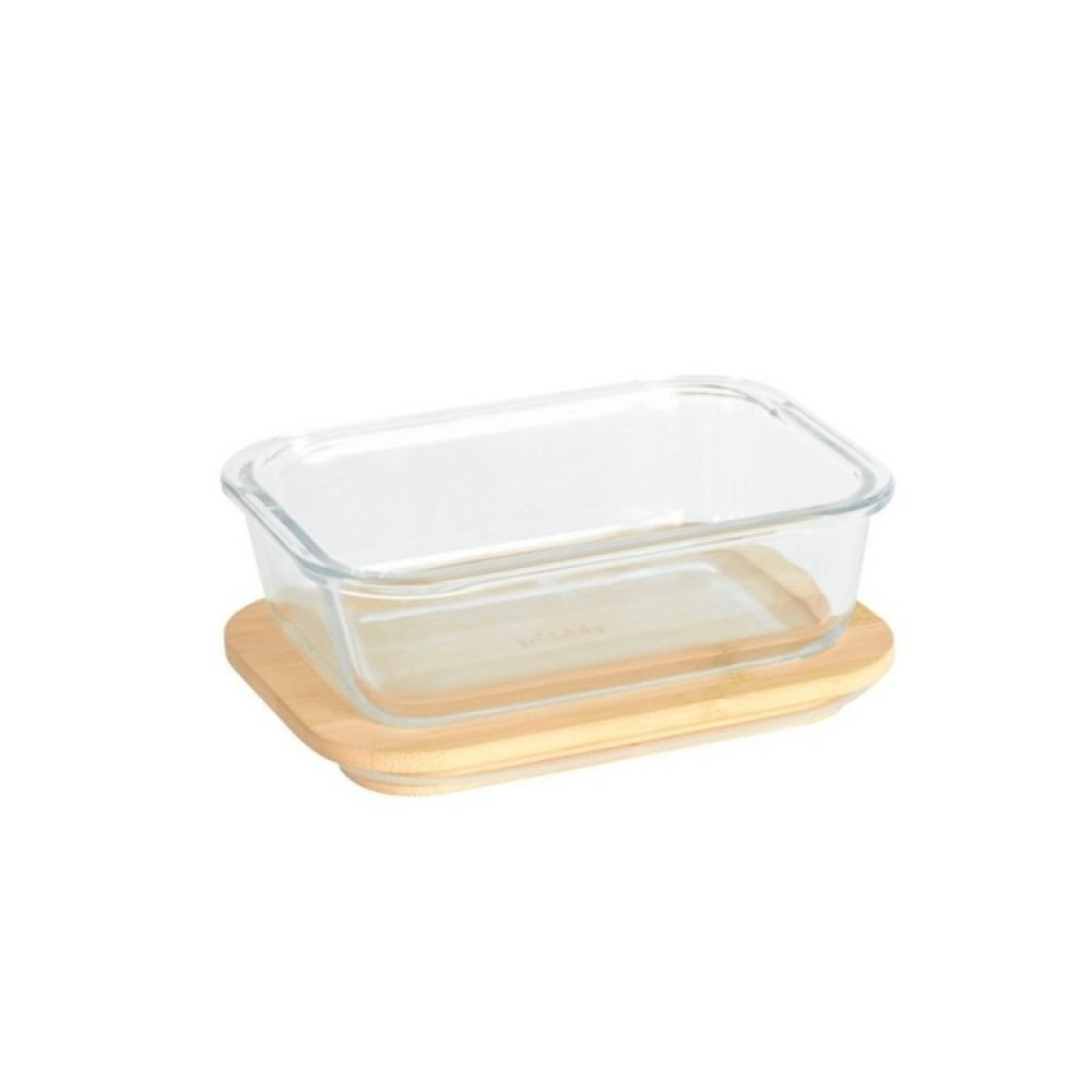 Lasinen ruokarasia bambukannella 1,8 l, Pebbly ryhmässä Säilytys / Keittiön säilytys / Ruoan säilytysastiat / Lasiateriat @ SmartaSaker.se (41029)