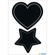 Liitutarrat, HERMA LARGE HEART / STAR, 4 kpl, mustat