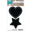Liitutarrat, HERMA LARGE HEART / STAR, 4 kpl, mustat