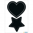 Liitutarrat, HERMA LARGE HEART / STAR, 4 kpl, mustat