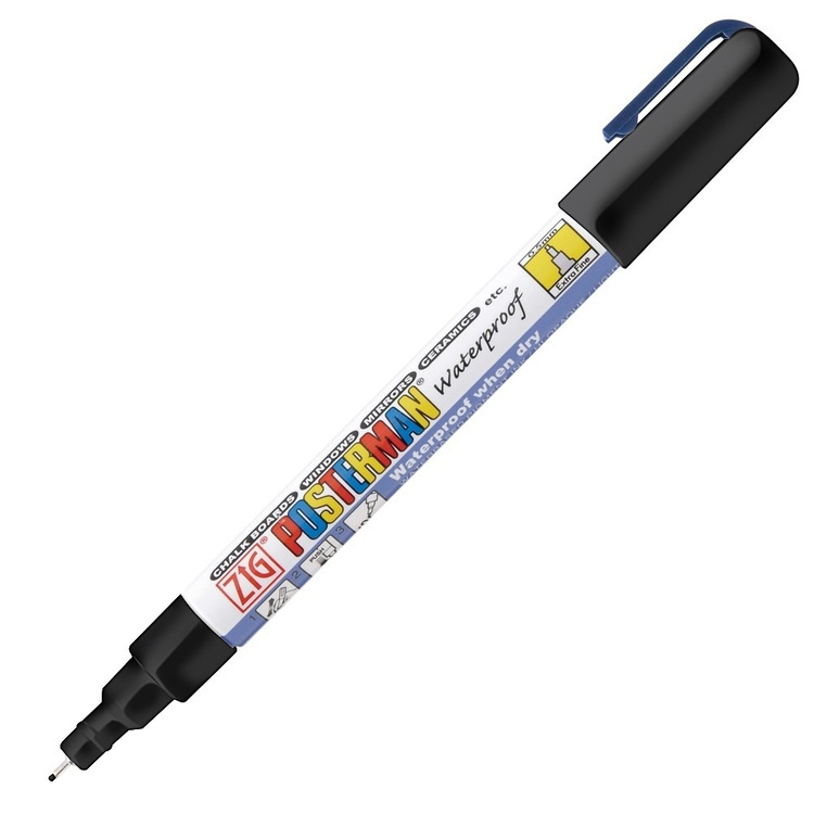 Liitukynä, sotkematon, ZIG POSTERMAN EXTRA FINE, 0,5 mm, musta teksti ryhmässä Säilytys / Toimistotarvikkeet @ SmartaSaker.se (41039)