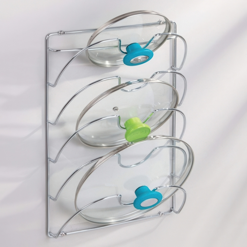 Kattilankansiteline metallia, 5 lokeroa, iDesign ryhmässä Säilytys / Keittiön säilytys / Järjestä keittiökaapit @ SmartaSaker.se (41052)