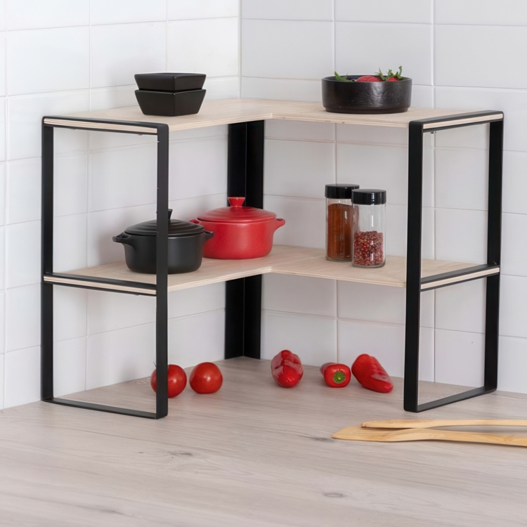Kulmahylly 2 tasoa, 40x40x35 cm ryhmässä Säilytys / Keittiön säilytys / Järjestä keittiökaapit @ SmartaSaker.se (41168)