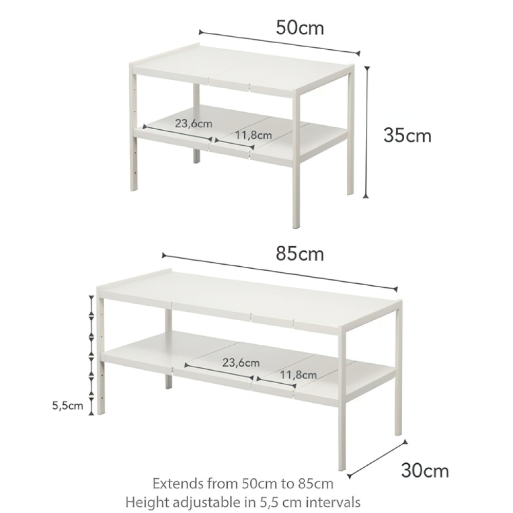 Säädettävä säilytyshylly tiskialtaan alle, 50–85 cm, Yamazaki ryhmässä Säilytys / Keittiön säilytys / Järjestä keittiökaapit / Alalaatikko säilytys @ SmartaSaker.se (41182)