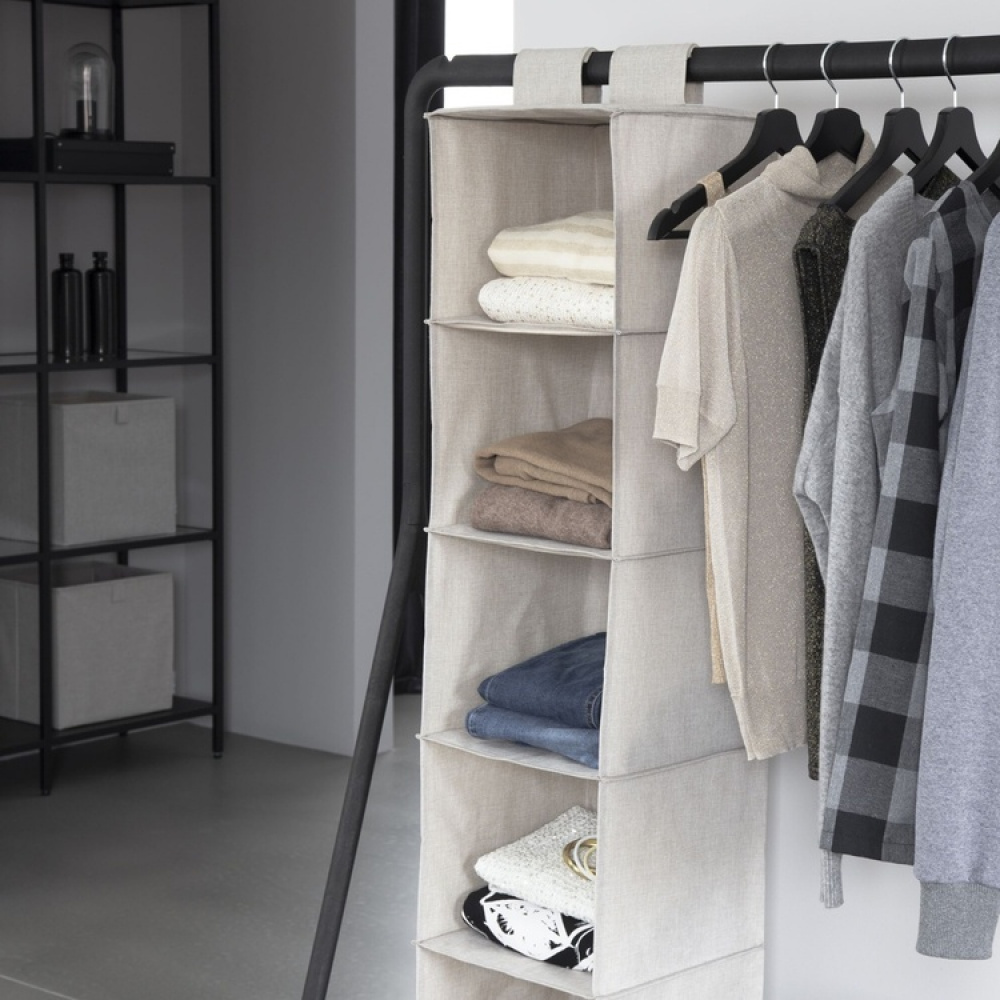 Riippuva vaatekaapin säilytys, 5 hyllyä, beige ryhmässä Säilytys / Vaatekaappivarasto @ SmartaSaker.se (41282)